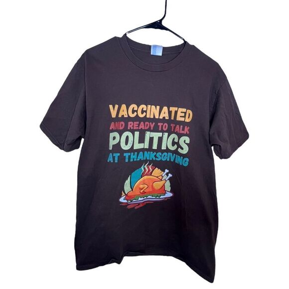 Port and Company Funny Thanksgiving Graphic Short Sleeve T-Shirt - Picture 1 of 4